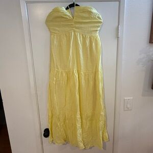 Yellow Strapless Maxi Dress